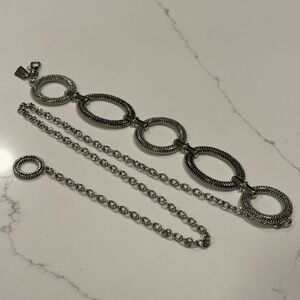 Chico’s Elegant Silver Chain Belt
